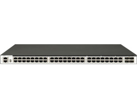 48 個 1GE Base-T 端口，4 個 10GE SFP+端口，三層以太網交換機